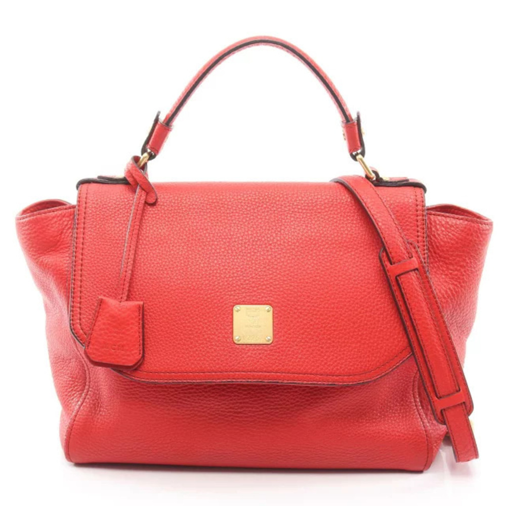 MCM Handbag Leather Red